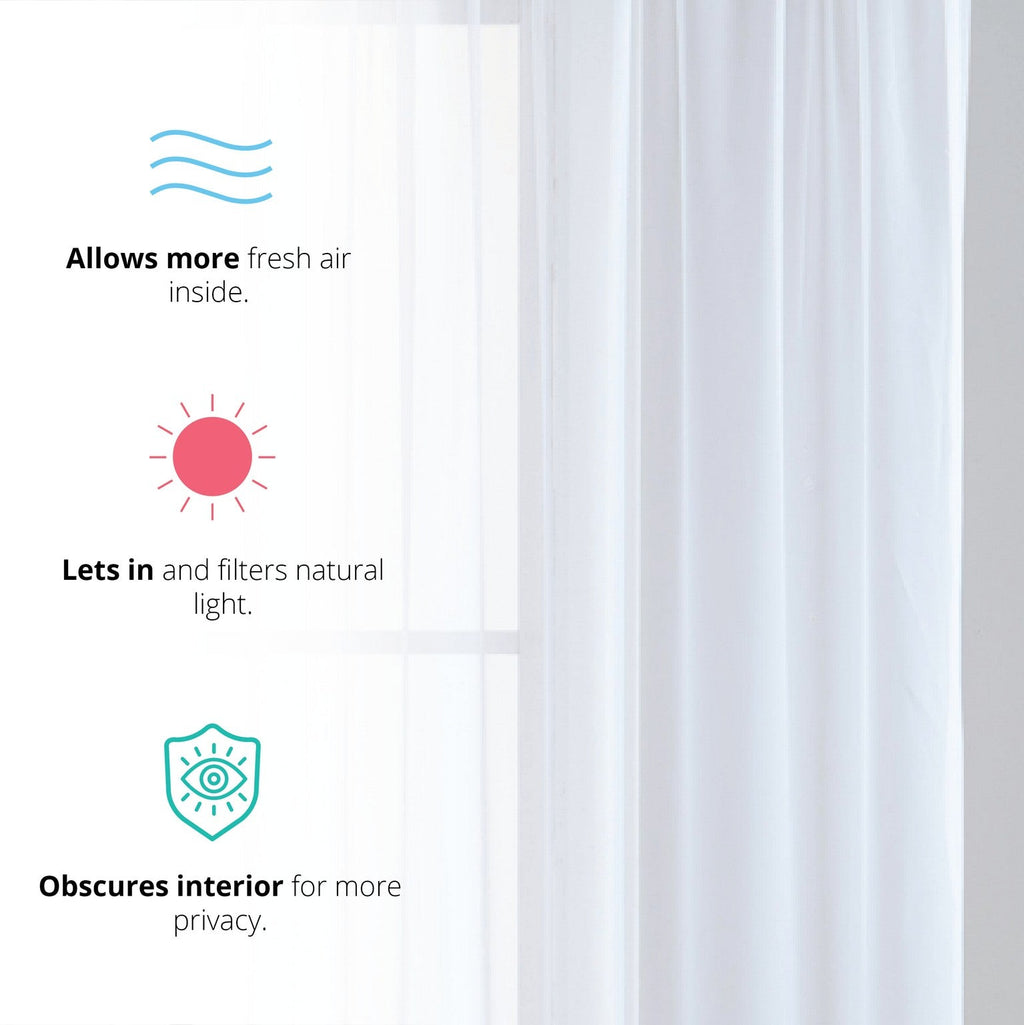 Window Curtain, Lucento Sheer Voile Rod Pocket Panels for Windows, Room Styling and Everyday Privacy, 11 Sizes and 16 Colors image 3