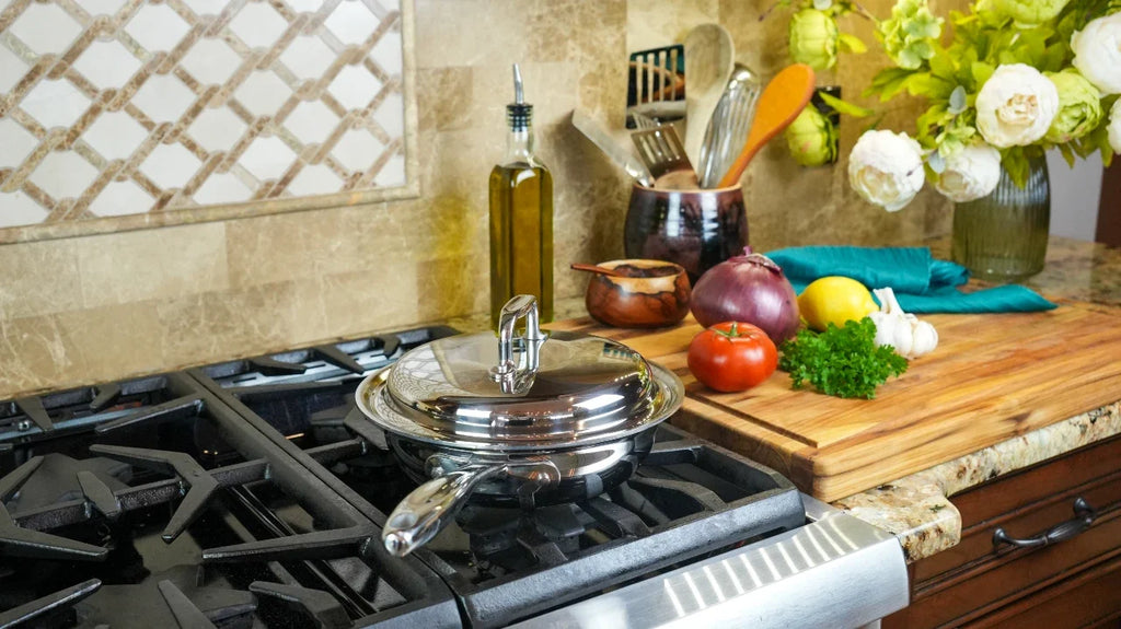 Stainless Steel Fry Pan, 1.5 Quart Sauté with Cover, Stainless Steel Construction for Stovetop Cooking, Family Meals and Daily Kitchen Use image 3