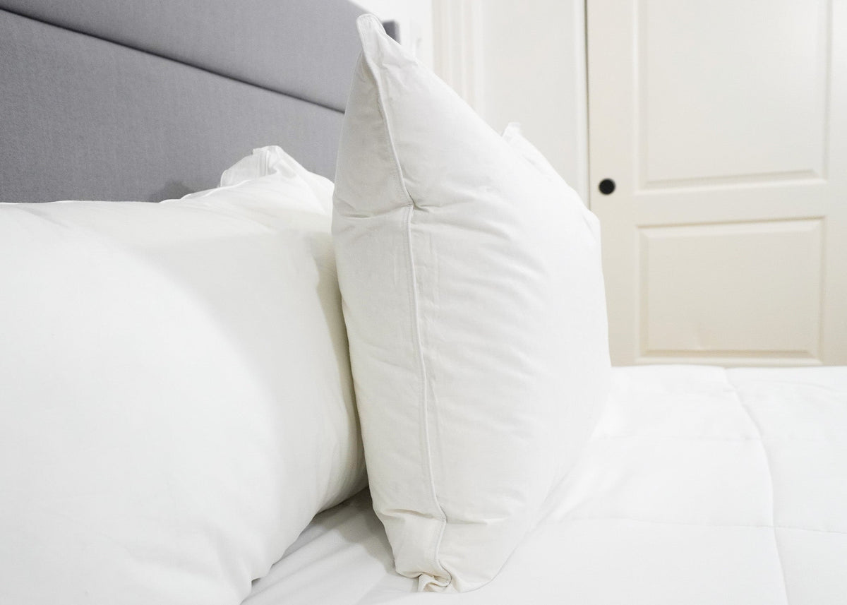 Bed Pillow, White Goose Down 50% Feather 50% Down for Sleeping, Reading and Bedroom Comfort, 3 Size Options image 3