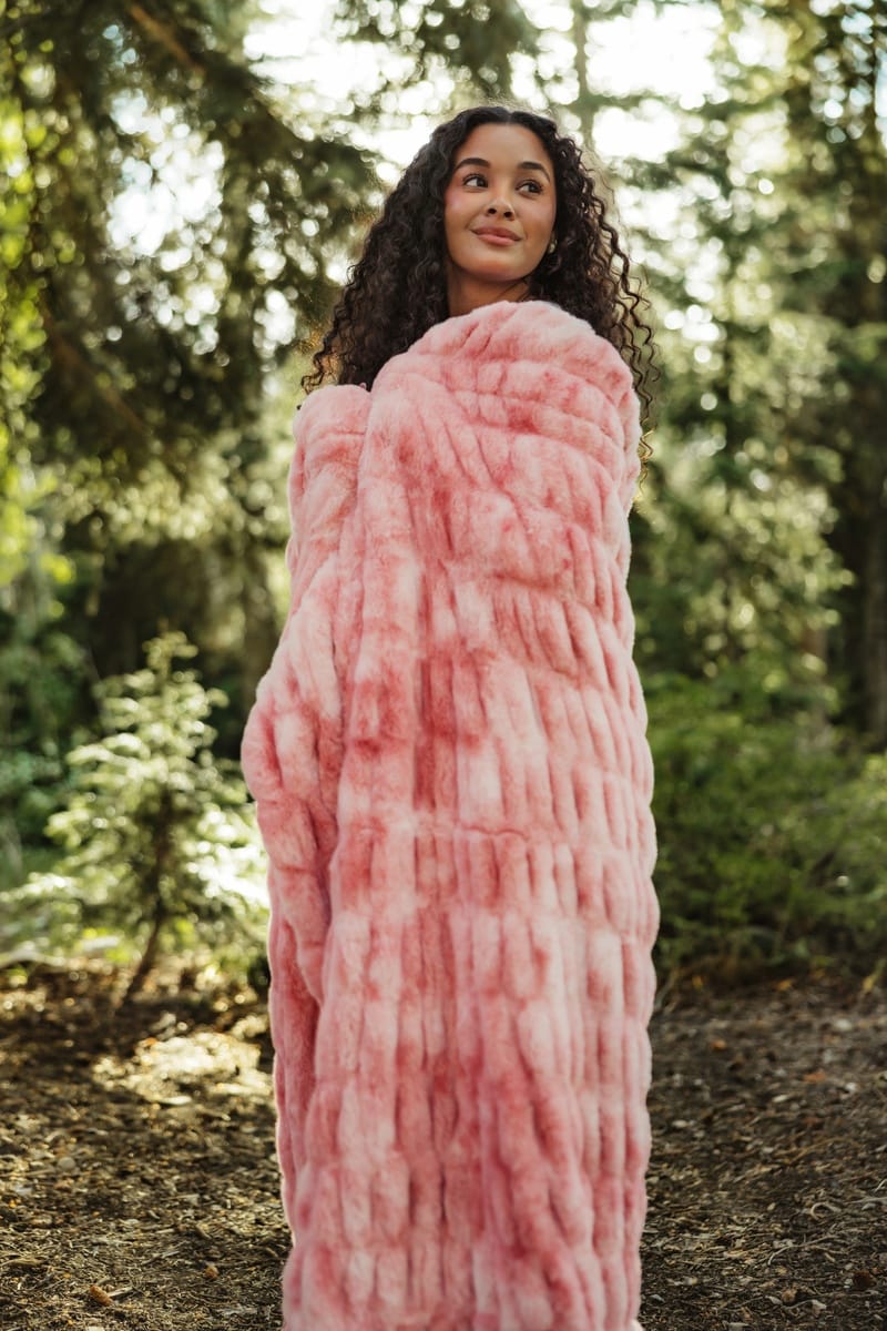 Cozy Throw Blanket, Hugs Cotton Candy Pink for Sofas, Beds and Relaxing at Home, 5 Size Options image 3