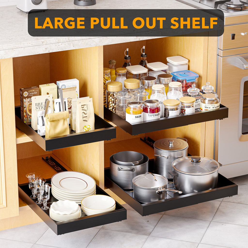 Home Storage Organizer, Adjustable No Drill Adhesive Pull Out Cabinet for Closets, Shelves and Everyday Organization image 3