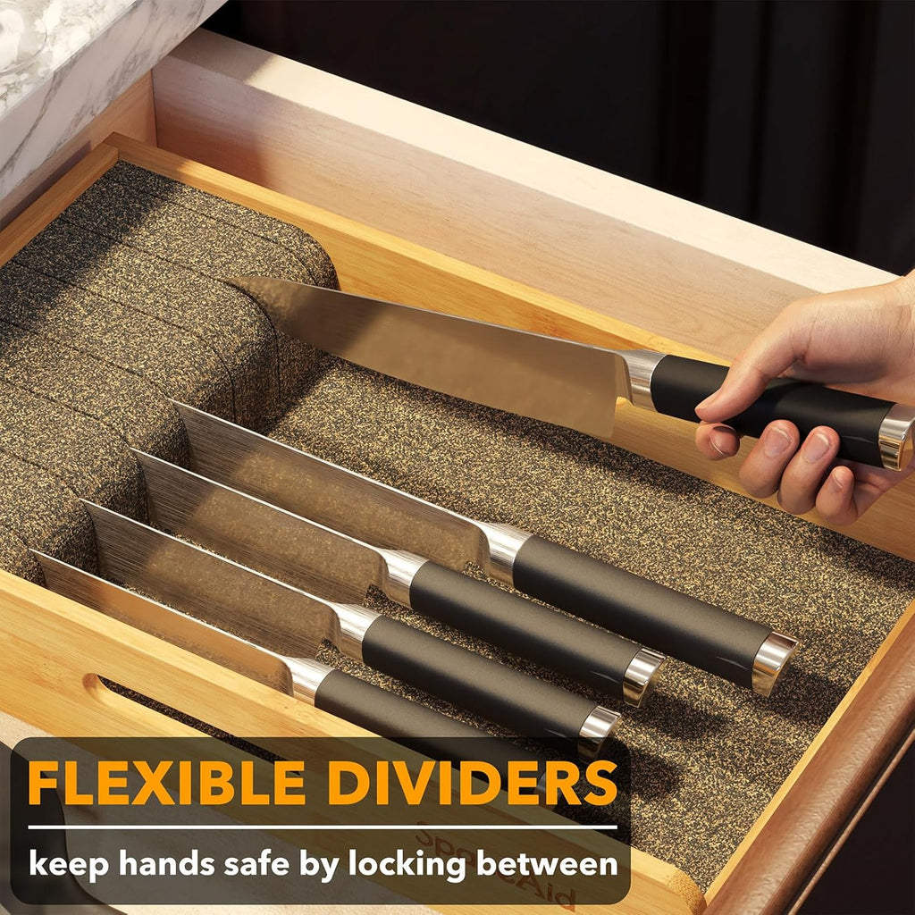 Home Storage Organizer, Medium Drawer Knife Block, 9"W for Bedrooms, Laundry Rooms and Living Spaces image 3