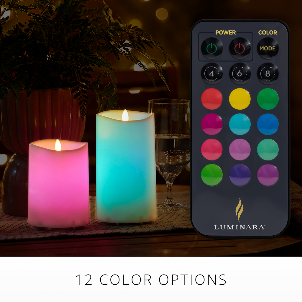 Flameless Candle, Outdoor Color Changing Pillar with Remote for Mantels, Entryways and Holiday Displays, 2 Size Options image 3