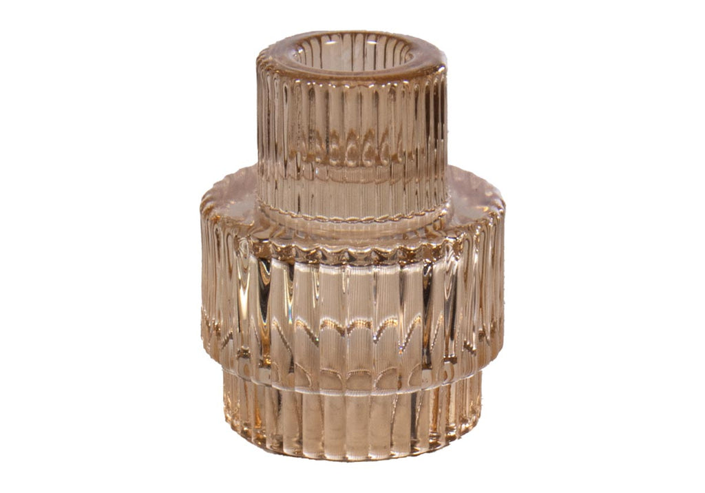 Candle Holder, VINTAGE RIBBED for Tabletop Candle Displays, Mantels and Entryway Decor, 2 QUANTITY Options image 3
