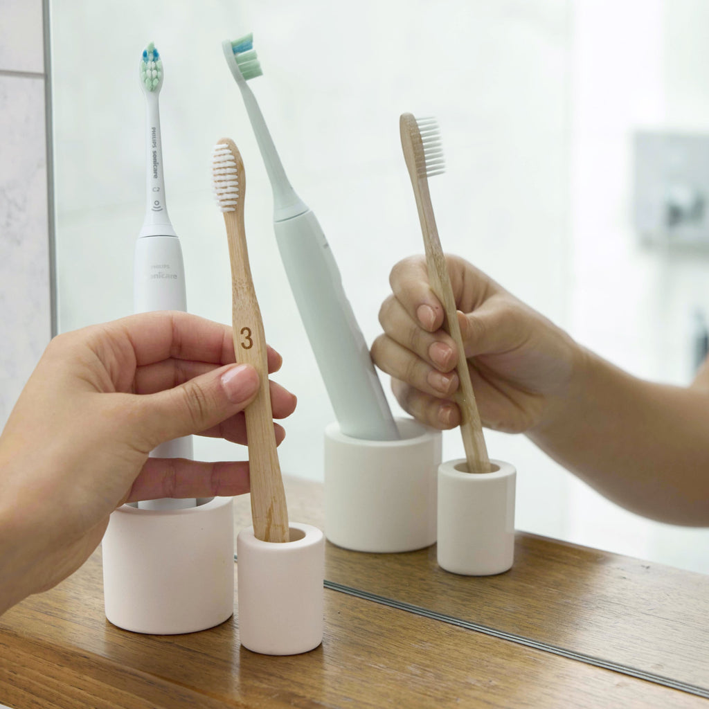 Bathroom Accessory, Small Toothbrush Holder for Vanity Organization and Everyday Bathroom Use, 2 Color Options image 3