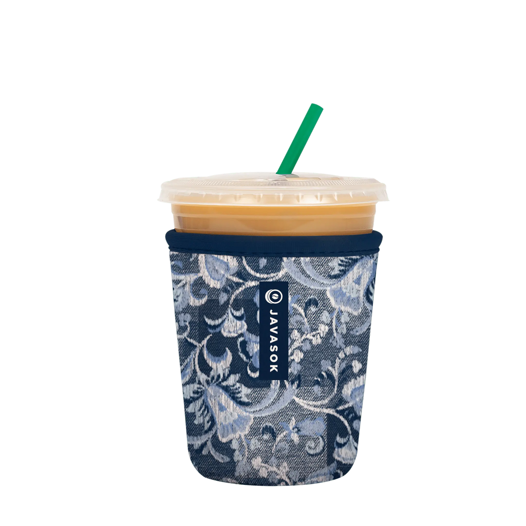 Reusable Cup Sleeve, Paisley Patchwork, Neoprene Construction for Iced Coffee, Cold Drinks and Condensation Control image 3