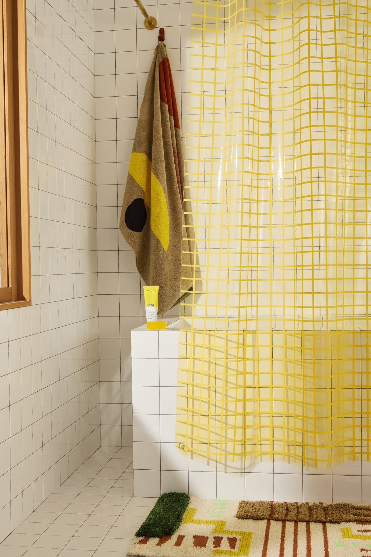 Shower Curtain, 2x2 in Butter, EVA with 30% Recycled Content, 12 Gauge Material for Bathroom Showers, Privacy Screening and Everyday Decor image 3