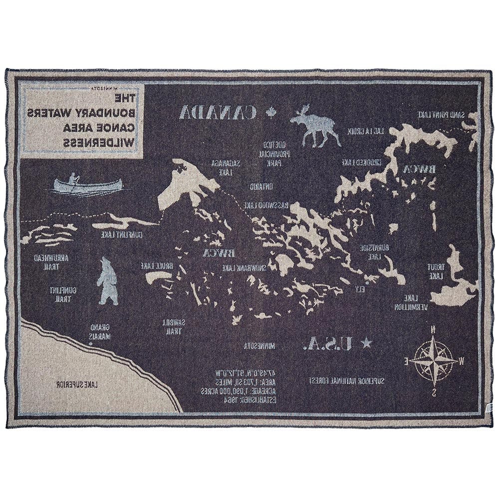 Cozy Throw Blanket, BWCA Map Wool, Hypoallergenic Comfort for Living Rooms, Bedrooms and Everyday Lounging image 3