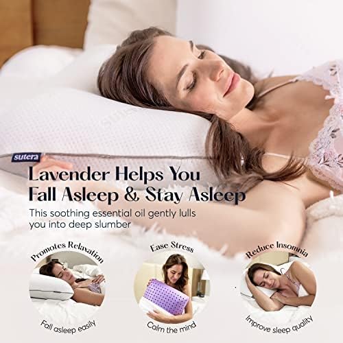 Bed Pillow, Lavender Zen Memory Foam Aromatherapy Cooling for Sleeping, Reading and Bedroom Comfort image 3
