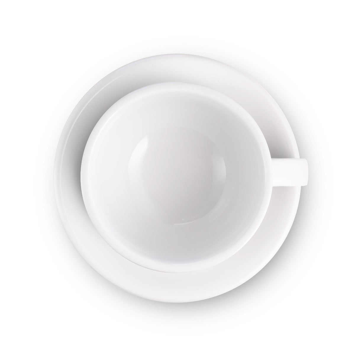 Coffee Mug, Egg Style Latte Cup & Saucer White (10oz, Porcelain Construction for Everyday Drinks, Home and Entertaining image 3