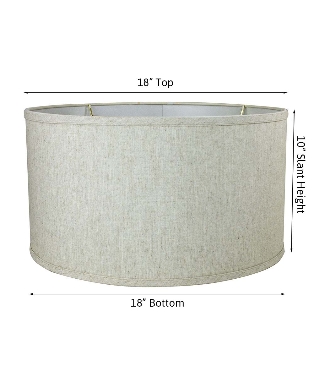Lamp Shade, 18"W x 10"H Textured Oatmeal Shallow Drum for Lamp Replacement, Reading Corners and Living Spaces image 3