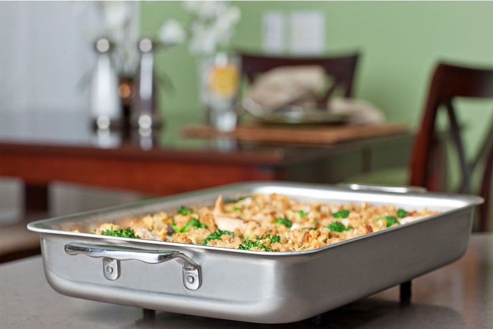 Kitchen Cookware, 9" x 13" Bake & Roast Pan with Handles, Stainless Steel Construction for Stovetop Cooking and Daily Meal Prep image 3