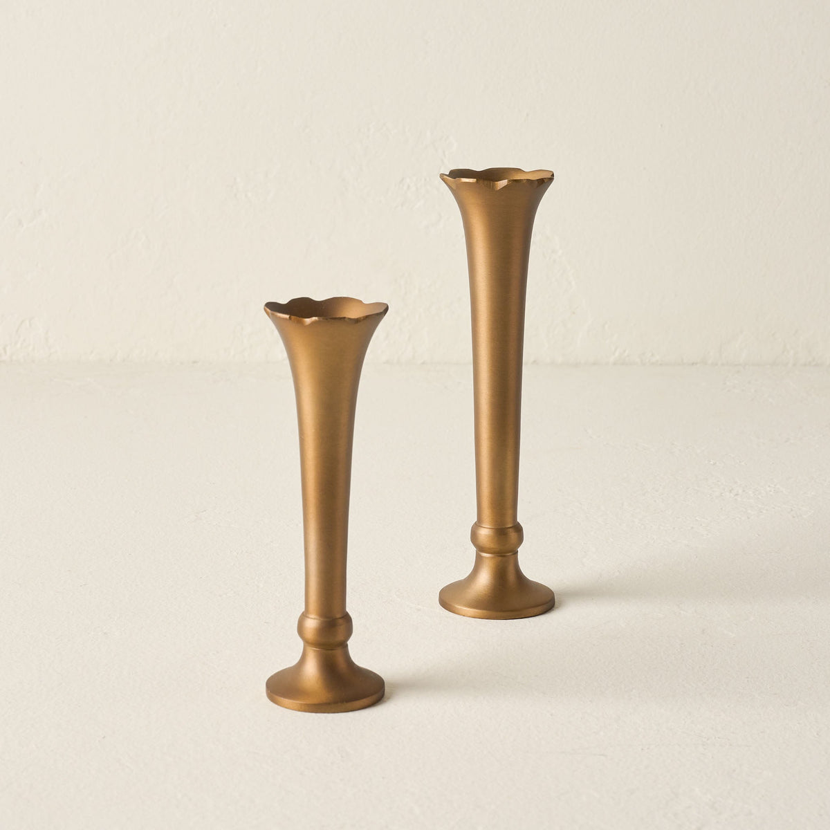 Decorative Vase, Flannery Scalloped Brass Bud for Tabletop Arrangements and Home Decor, 2 Size Options image 3