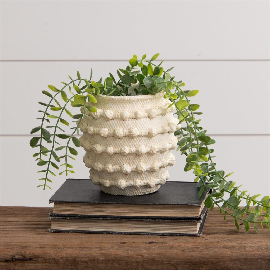Decorative Vase, Ivory Textured Knot Cement for Flowers, Shelves and Living Spaces, Designed for Tabletop Arrangements and Home Decor image 3