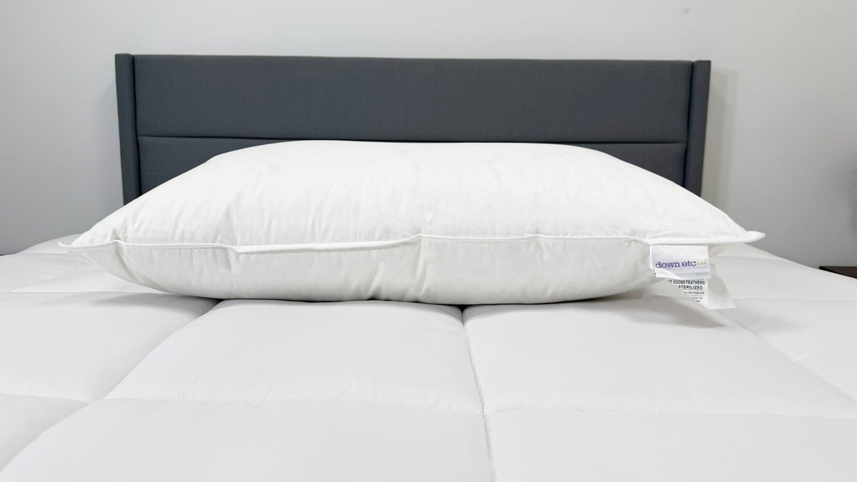 Bed Pillow, 50% White Goose Down 50% White Goose Feather, Hypoallergenic Comfort for Sleeping, Reading and Bedroom Comfort, 4 Size Options image 3