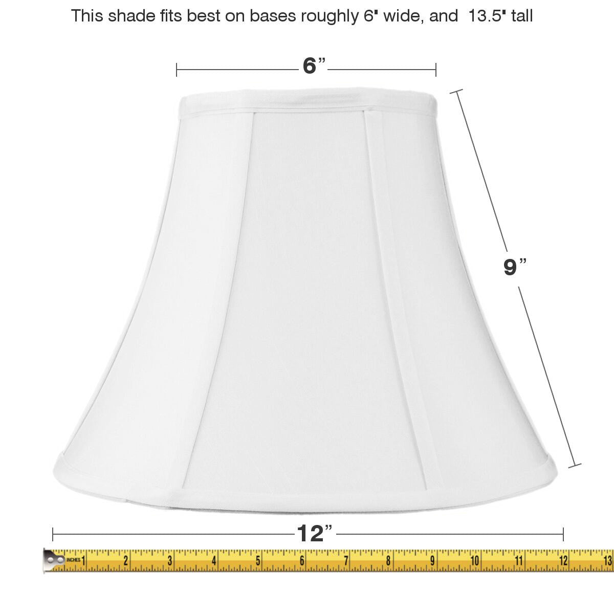 Fabric Lamp Shade, 12"W x 10"H White Bell Shantung for Table Lamps, Floor Lamps and Soft Room Lighting image 3