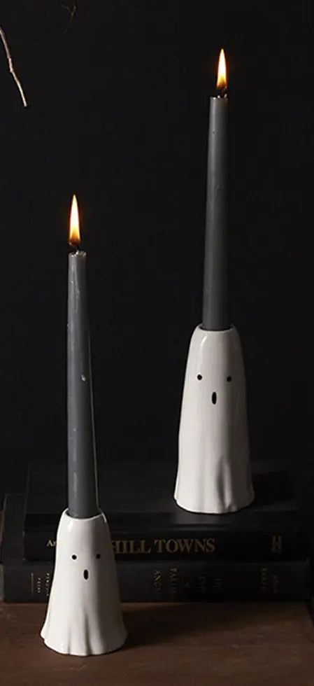 Seasonal Home Decor, Phantom Collection Ceramic White Ghost for Holiday Displays, Shelves and Festive Rooms, 3 Size Options image 3