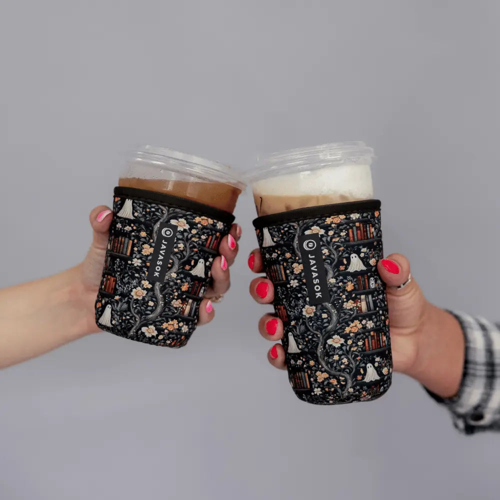 Reusable Cup Sleeve, Ghost Stories, Lightweight Design, Neoprene Construction for Iced Coffee, Cold Drinks and Condensation Control image 3