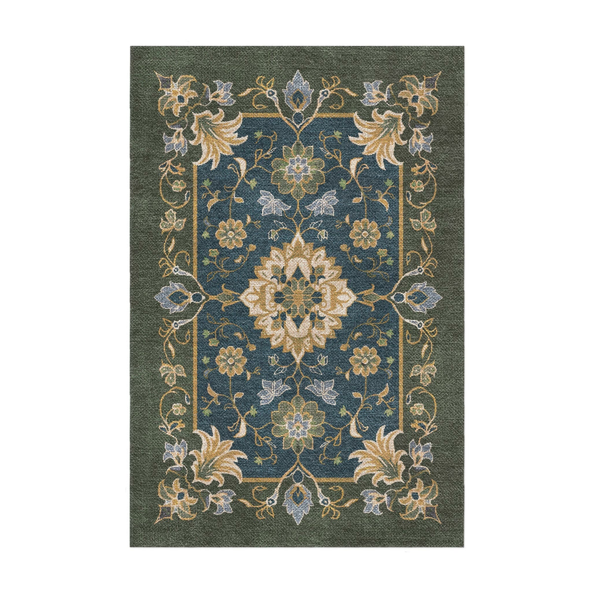 Area Rug, Miriam Navy & Olive Green for Living Rooms, Bedrooms and Entryways, 10 Size Options image 3