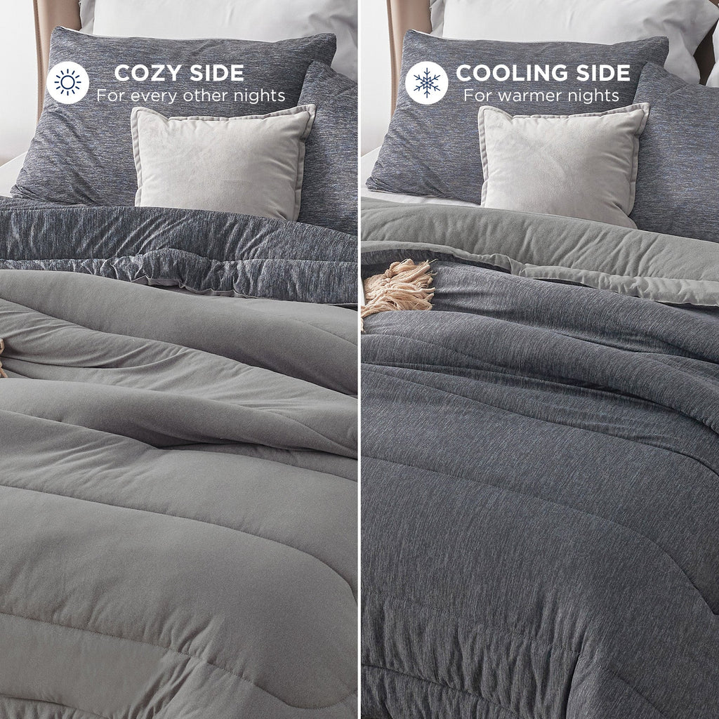 Bed Comforter, Reversible Warm and Cooling Set, Breathable Construction for Year-Round Bedroom Comfort and Restful Sleep image 3