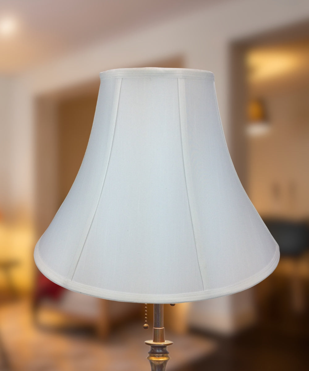 Fabric Lamp Shade, 17"W x 13"H White Bell Shantung for Lamp Replacement, Reading Corners and Living Spaces image 3