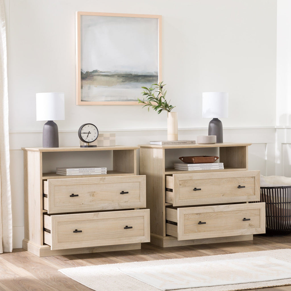 Nightstand, Clyde Classic 2 Drawer Side Table for Bedside Storage, Bedroom Organization and Guest Rooms, 2 Color Options image 3