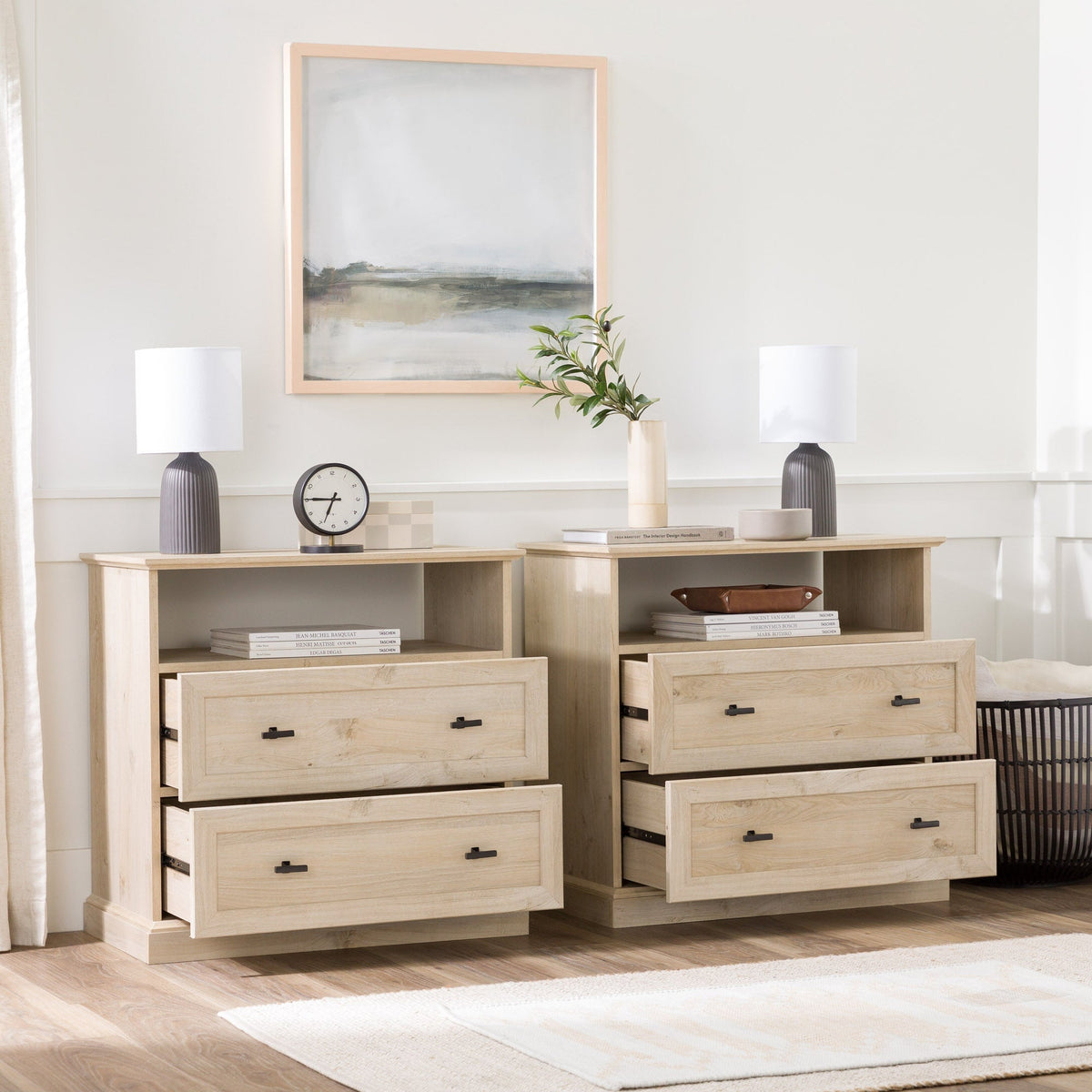 Nightstand, Clyde Classic 2 Drawer Side Table for Bedside Storage, Bedroom Organization and Guest Rooms, 2 Color Options image 3