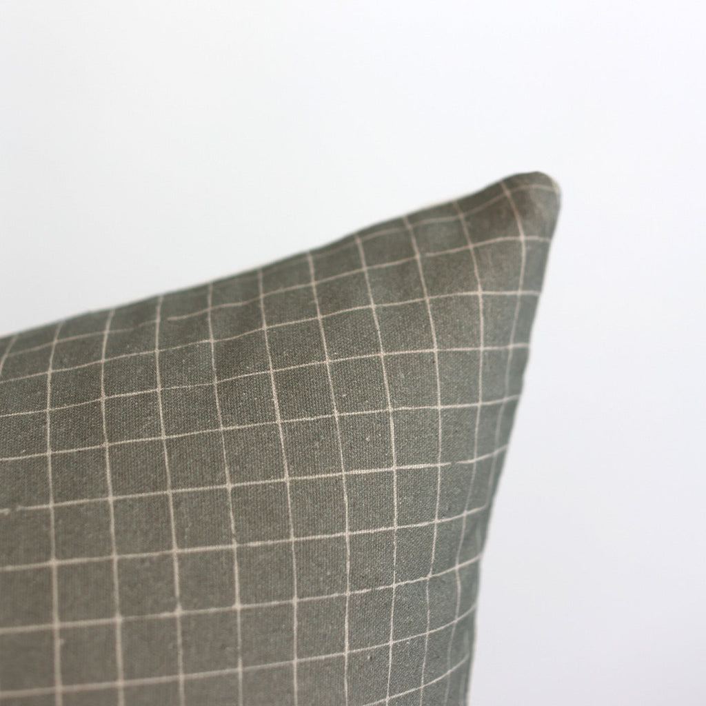 Decorative Pillow Cover Set, Wells Grid in Moss 18" 20" 22" 24" 26", Machine-Washable Care for Sofas, Beds and Living Room Accents image 3