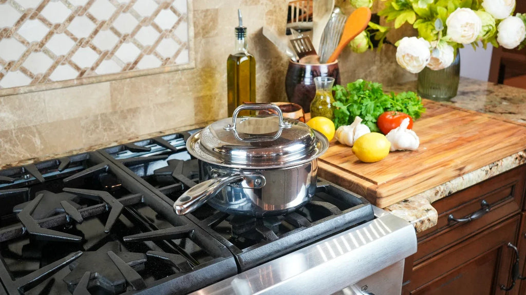 Stainless Steel Saucepan, 3 Quart with Cover, Stainless Steel Construction for Simmering, Reheating and Daily Meal Prep image 3