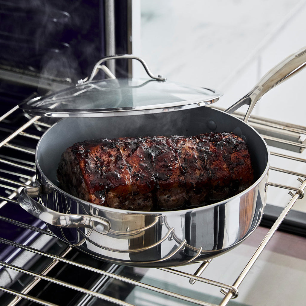 Stainless Steel Sauté Pan, 5 Quart with Lid, Dishwasher-Safe Care for Searing, Stir-Frying and Family Meal Prep image 3