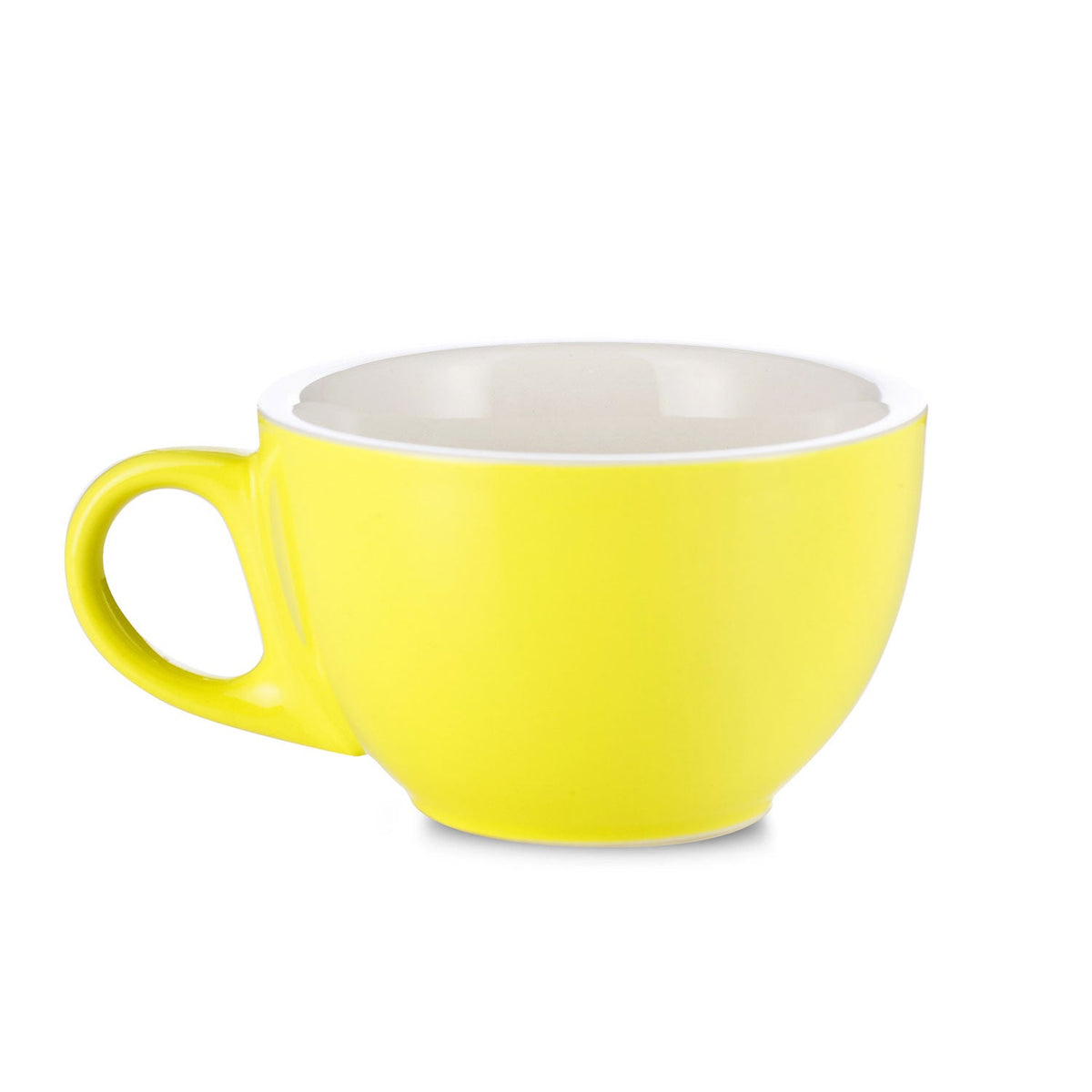 Coffee Mug, Latte Cup & Saucer Yellow (8oz 252ml), Ceramic Construction, Porcelain Construction for Everyday Drinks, Home and Entertaining image 3