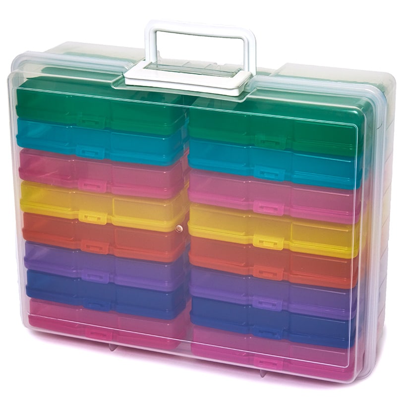 Home Storage Organizer, Handy 17 Pc. Craft and Photo Case for Bedrooms, Craft Rooms and Organized Storage image 3