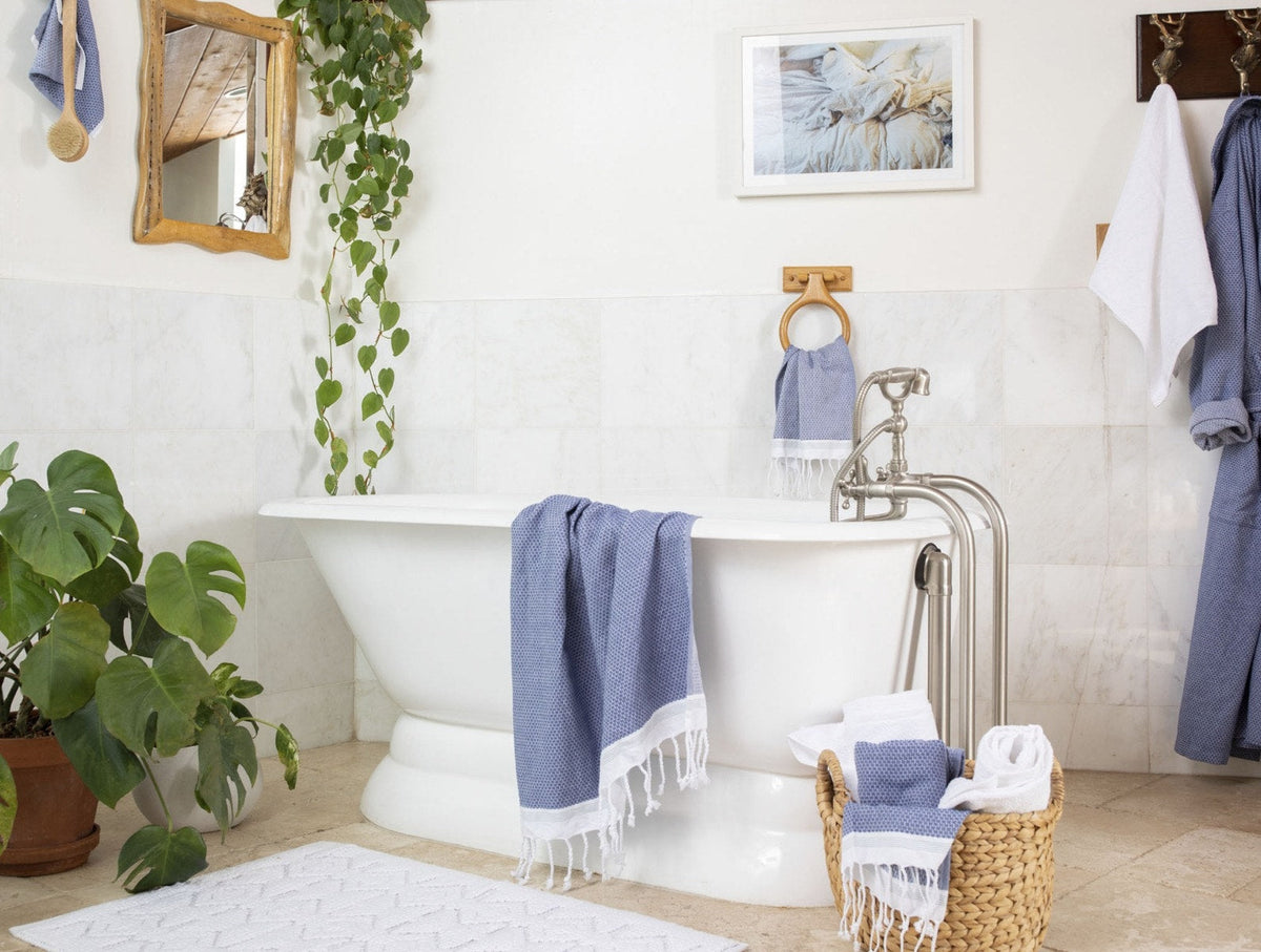 Bath Linen, Mediterranean Organic Towels, Lightweight Design for Home Bathrooms and Everyday Care, 5 Size Options image 3