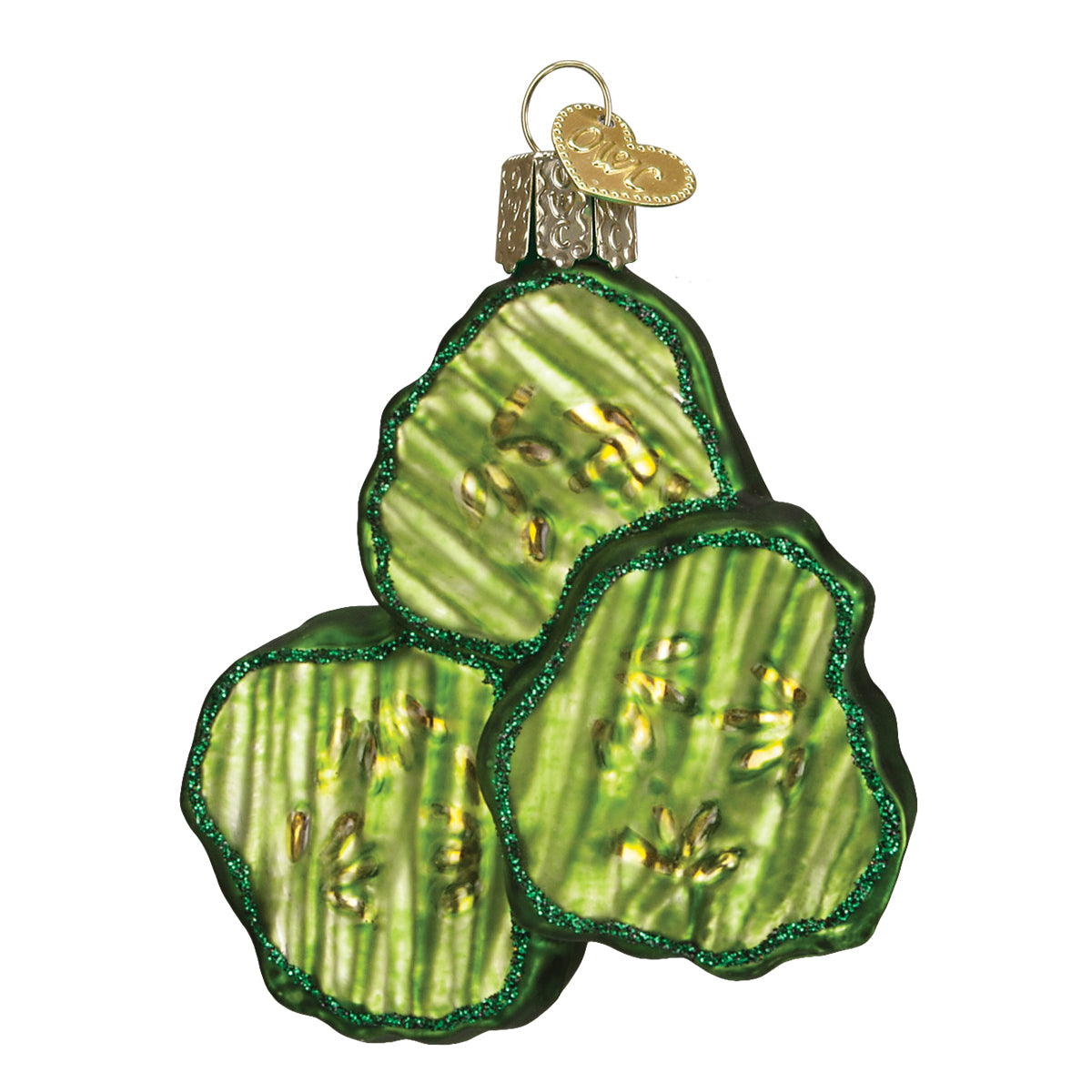 Seasonal Home Decor, Pickle Chips Ornament for Holiday Displays, Shelves and Festive Rooms image 3