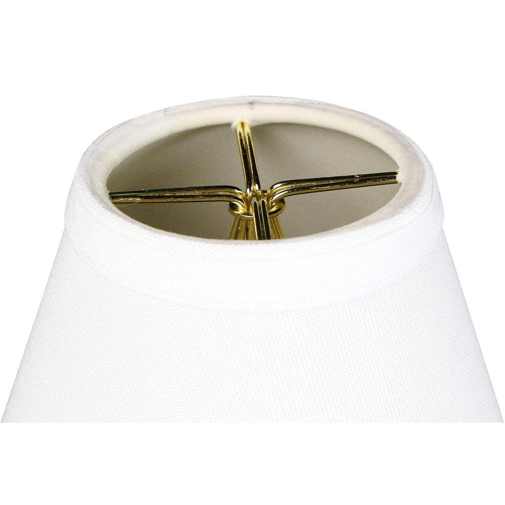 Fabric Lamp Shade, 6"W x 5"H Chandelier White Linen Clip On for Lamp Replacement, Reading Corners and Living Spaces image 3