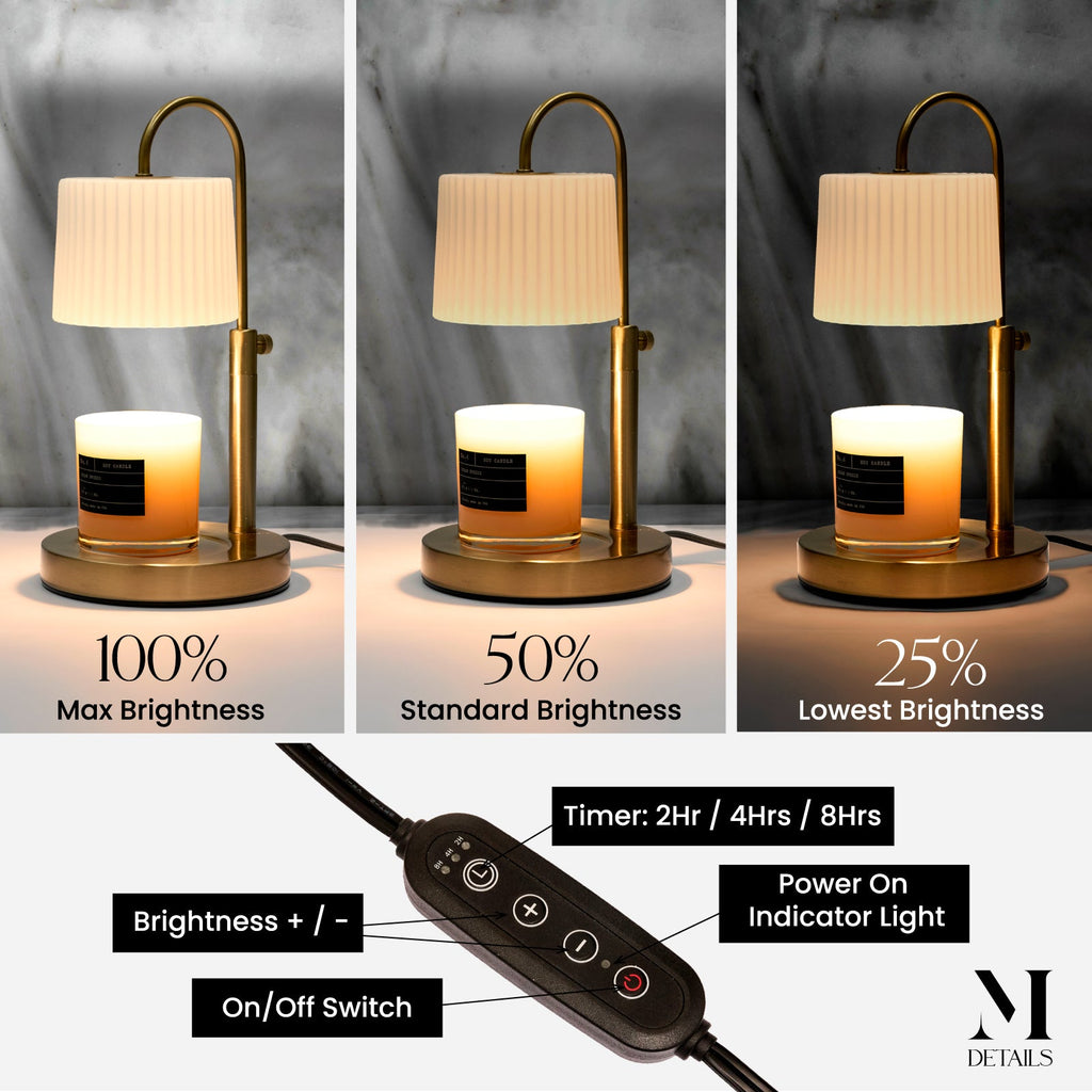 Decorative Candle, COMO Warmer, Adjustable Design for Entryways, Mantels and Everyday Home Ambience image 3