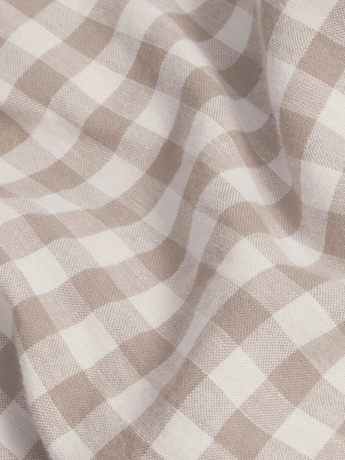 Bed Sheet Set, Mushroom Gingham 100% Linen Fitted, Breathable Construction for Master Bedrooms, Guest Beds and Daily Use, 4 Size Options image 3