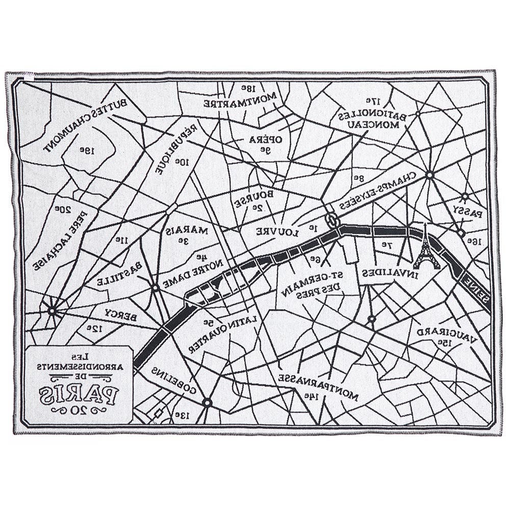 Cozy Throw Blanket, Paris Map Wool, Hypoallergenic Comfort for Living Rooms, Bedrooms and Everyday Lounging image 3