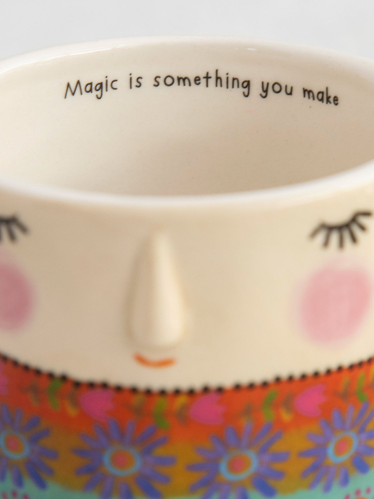 Drinkware, Ceramic Painter's Cup Folk Lady for Everyday Drinks, Home and Entertaining, Designed for Everyday Home Use image 3