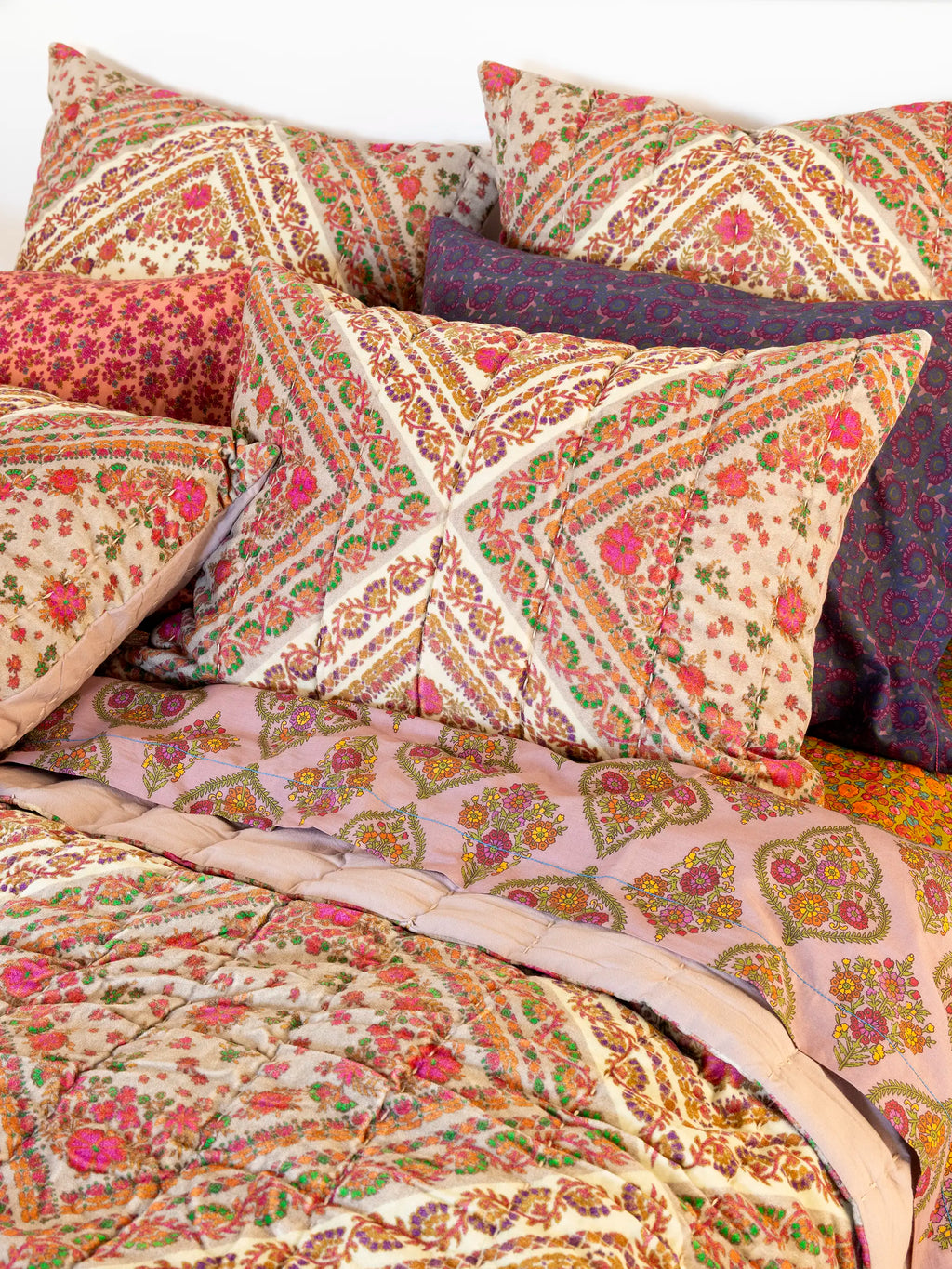 Pillowcase, Mix & Match Cotton , Single Plum Dahlia for Guest Rooms and Daily Bedroom Comfort, 2 Size Options image 3