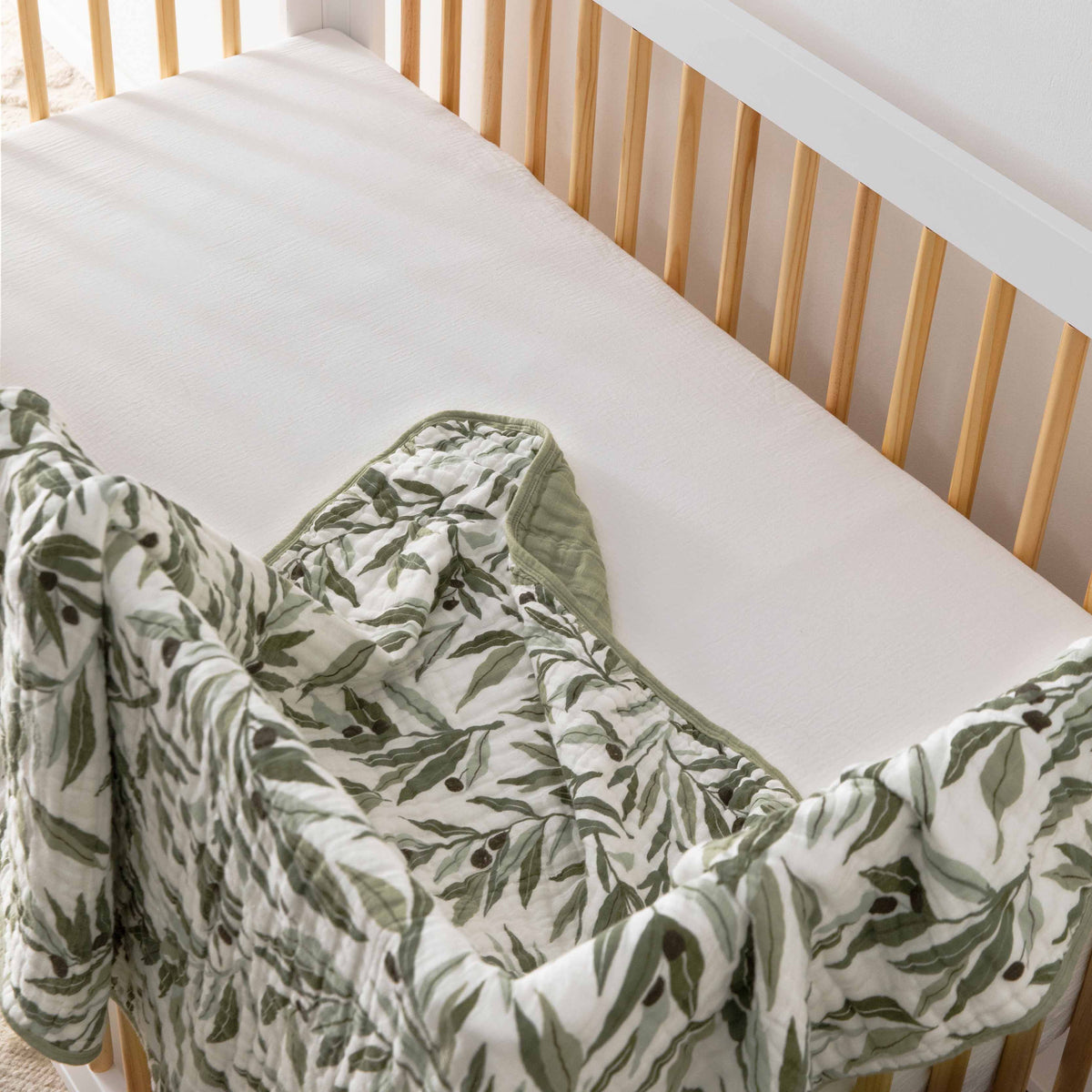 Bed Quilt, in 3 Layer GOTS Certified Organic Muslin, Breathable Construction for Guest Beds and Layered Bedroom Styling, 5 Color Options image 3