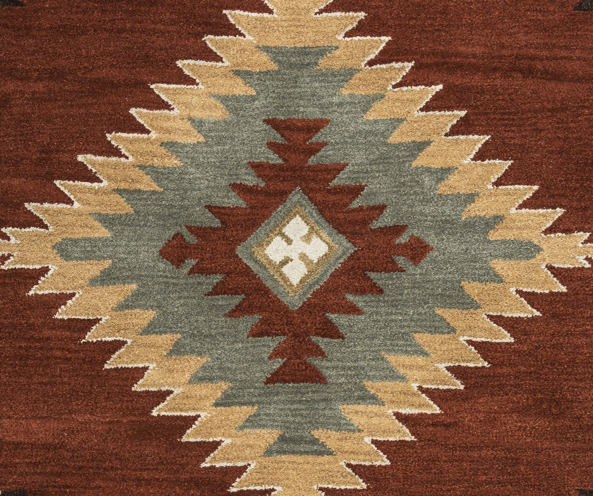 Area Rug, Southwest SU1822 Rust for Living Rooms, Bedrooms and Entryways, 10 Size Options, Designed for Everyday Home Use image 3