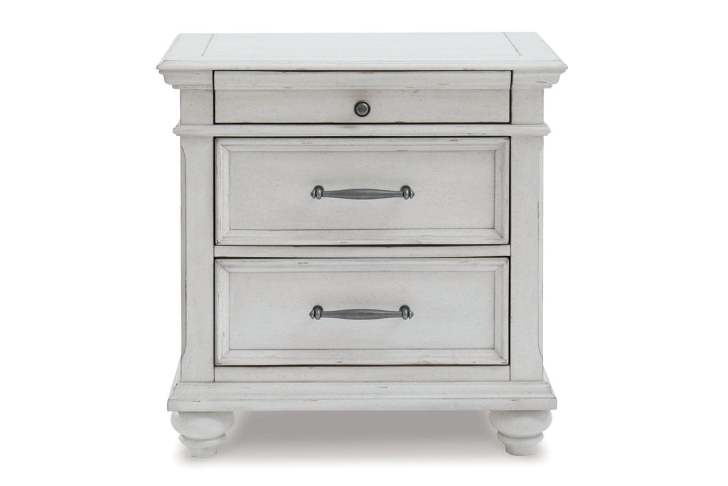 Nightstand, Kanwyn Whitewash, Solid Wood Construction for Bedside Storage, Bedroom Organization and Guest Rooms image 3