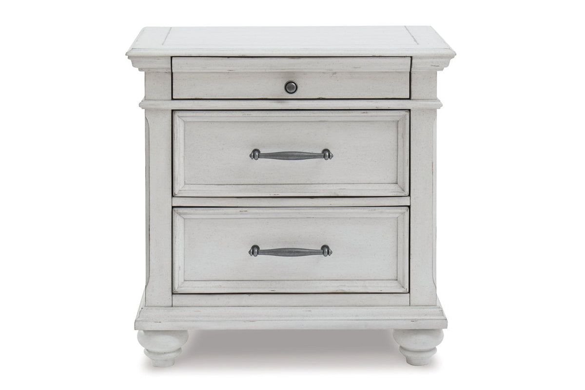 Nightstand, Kanwyn Whitewash, Solid Wood Construction for Bedside Storage, Bedroom Organization and Guest Rooms image 3