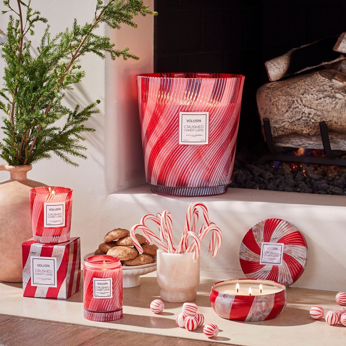 Decorative Candle, Crushed Candy Cane Classic Luxe for Entryways, Mantels and Everyday Home Ambience image 3