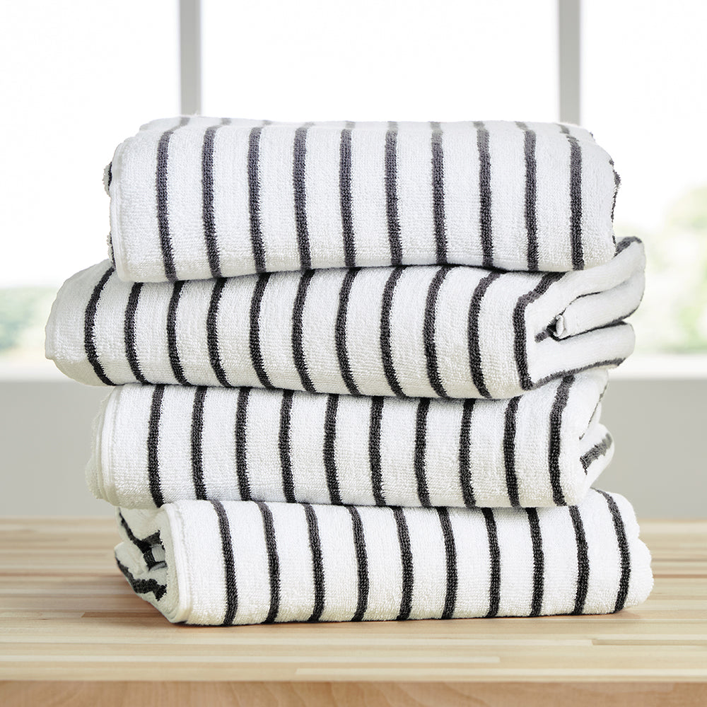 Bath Linen, 100% Cotton Cabana Towel Set (4 Pack) for Home Bathrooms and Everyday Care, 5 Color Options image 3