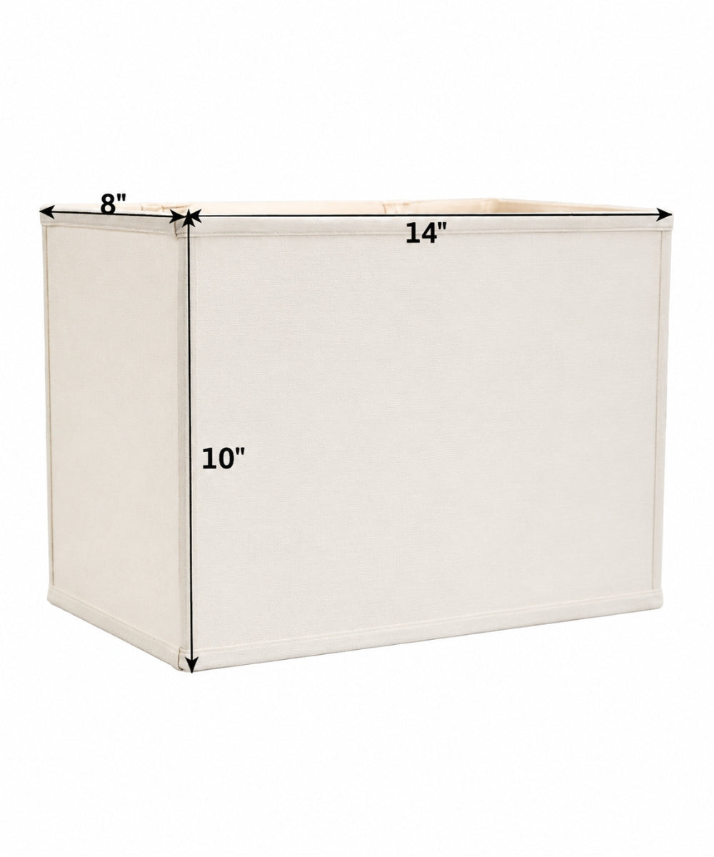 Lamp Shade, 14"W x 10"H Rectangular Drum White for Lamp Replacement, Reading Corners and Living Spaces image 3