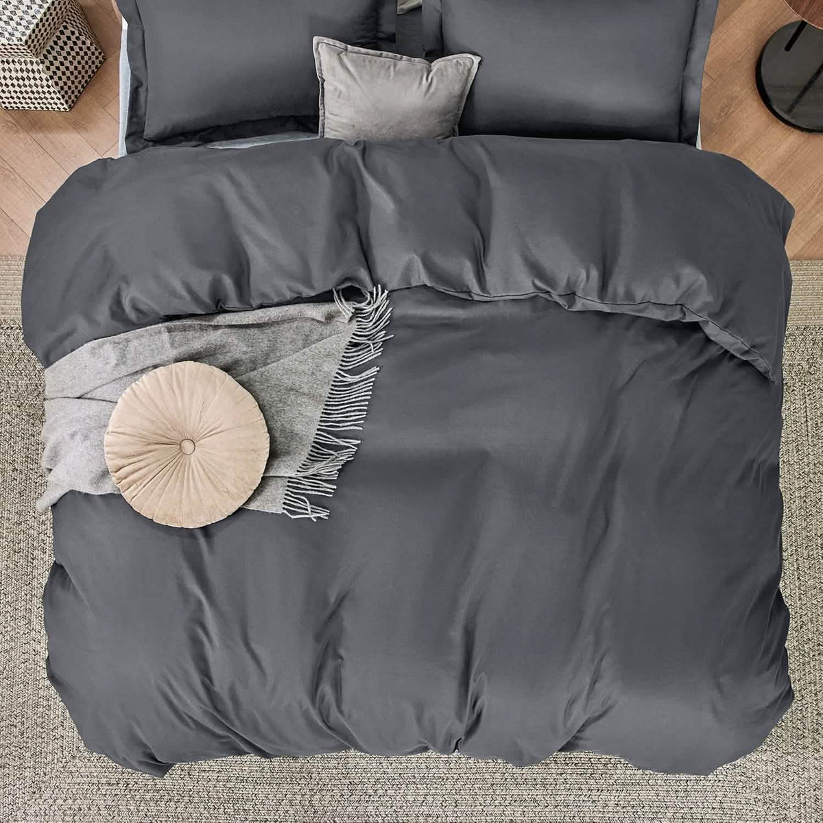Duvet Cover Set, Brushed Microfiber for Guest Rooms and Everyday Bedroom Styling, 9 Sizes and 36 Colors image 3