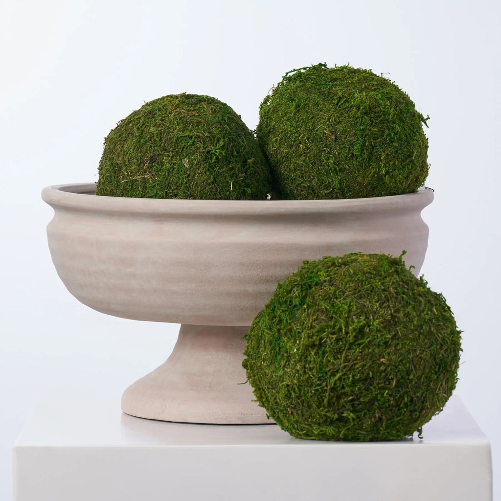 Dinnerware, Natural Green Faux Moss Ball Decorative Bowl, Lightweight Design for Everyday Meals and Table Settings, 3 Size Options image 3