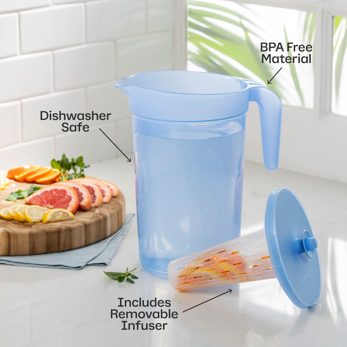 Dinnerware, Ilumina 1 Gallon Pitcher with Infuser 1 Gal for Family Dining, Serving and Entertaining image 3